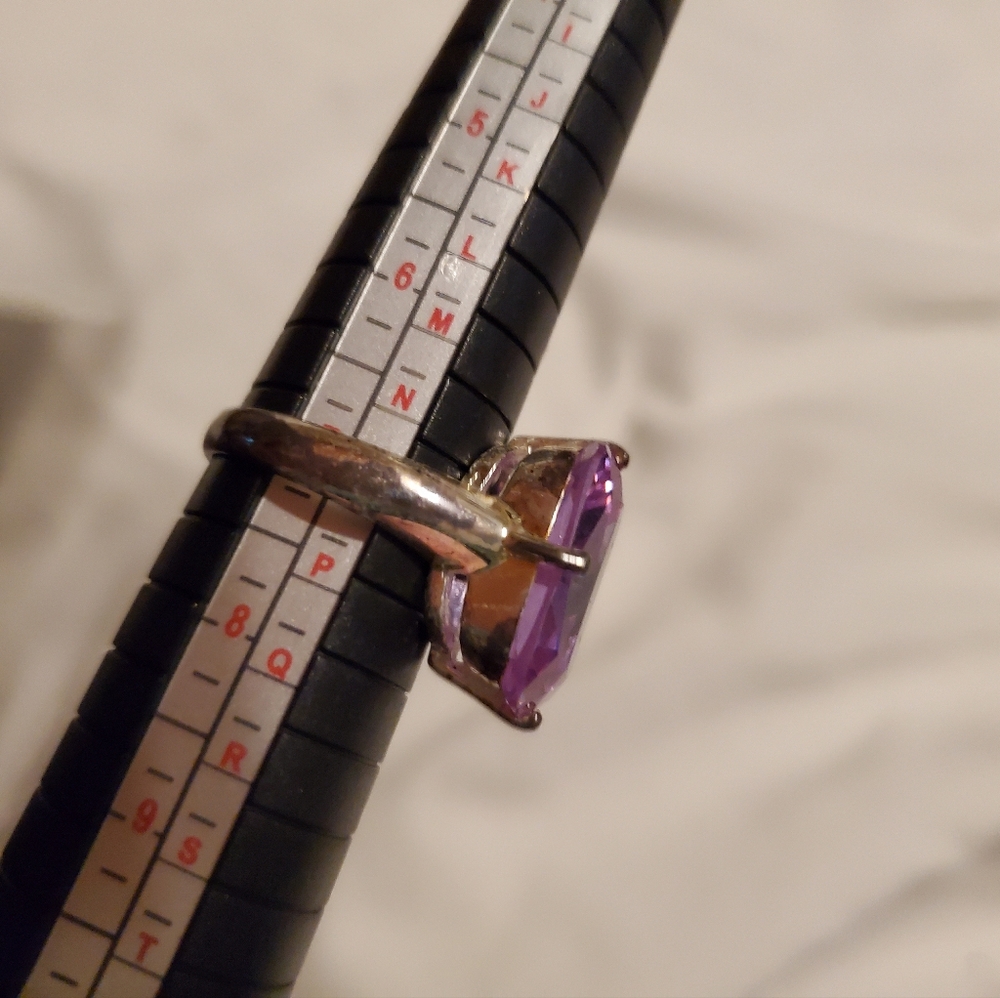 Silver Amethyst Crystal Statement Ring - image 4